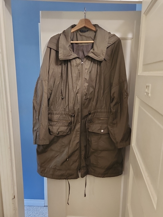 Penningtons Jackets & Blazers - Penningtons 2X Olive Hooded Multi-function Anorak Coat